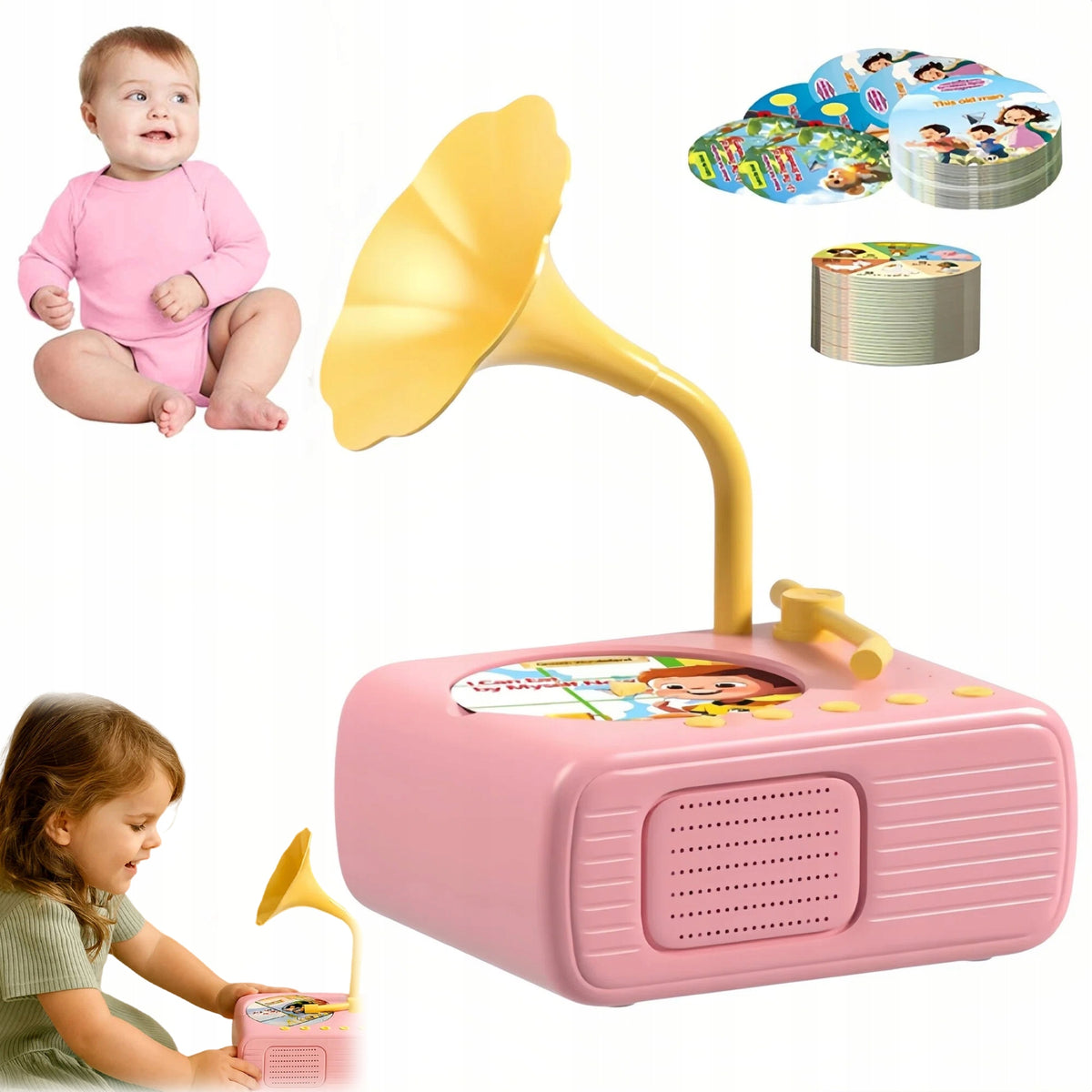 TURNTABLE FOR CHILDREN CONSOLE MIXER MAGIC MUSIC GIFT 96 CARDS