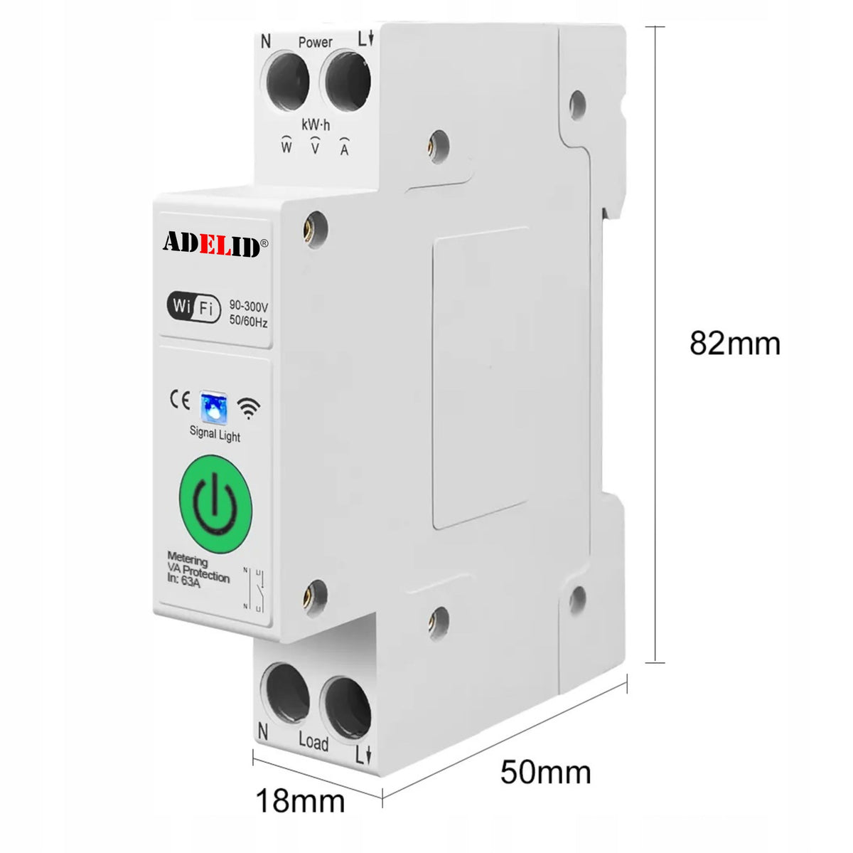 TUYA RELAY WITH CURRENT MEASUREMENT FUSE WIFI METER DIN RAIL 10-63A Manufacturer code MPM-PLW 16A 20A ENERGII STEROWNIK 1P MODUŁOWY