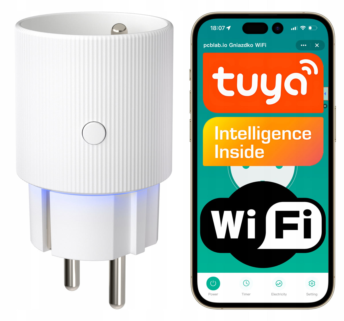 TUYA Smart Life WiFi Socket Plug 3600W Energy Current Measurement Wattmeter