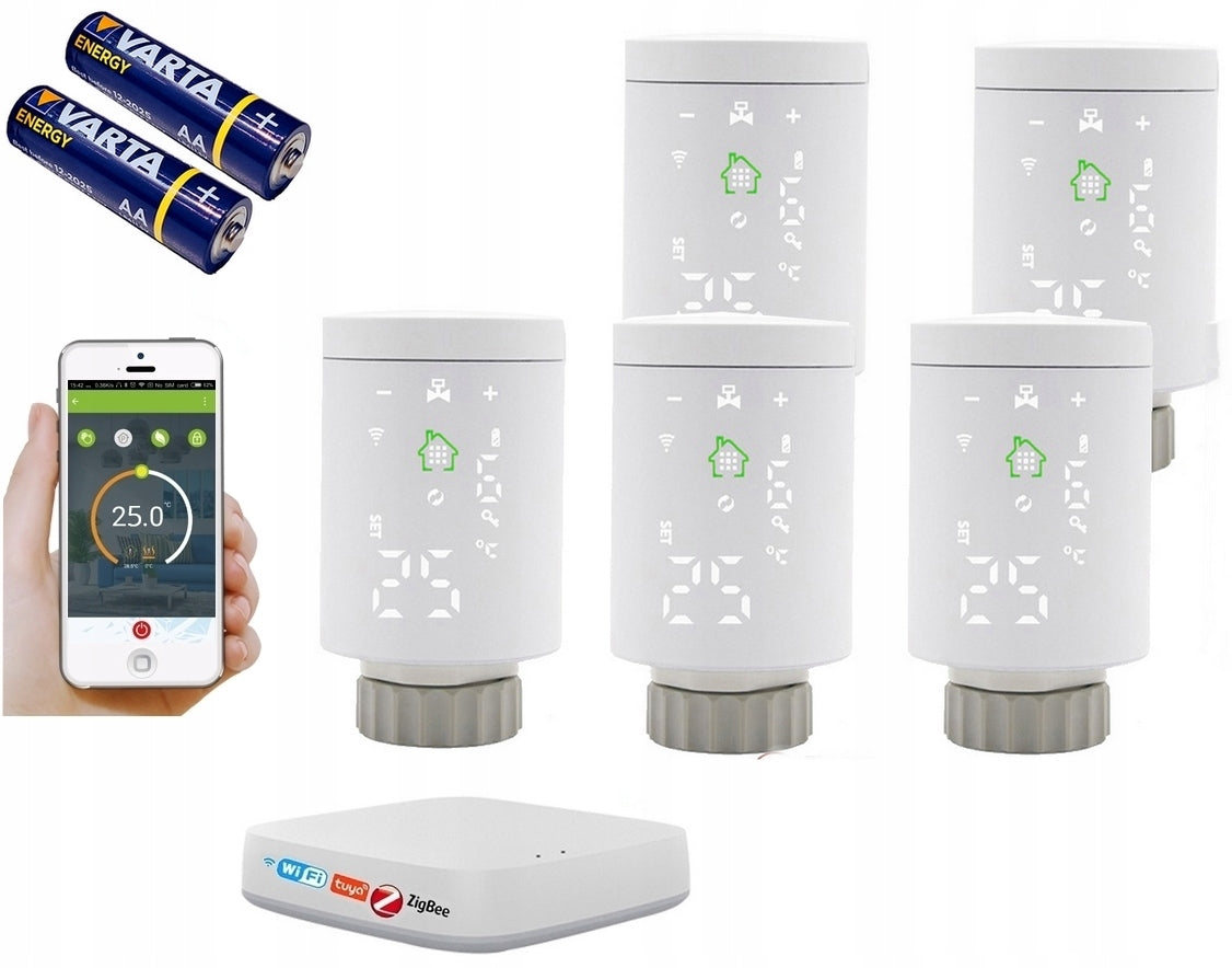 TUYA ZigBee 5 x THERMOSTAT HEAD + WIFI CONTROL PANEL