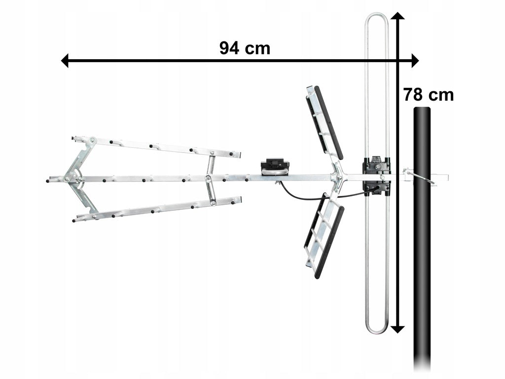 TV ANTENNA OUTDOOR DIRECTIONAL COMBO range 80km DVB-T2 FULL HD 4K POWERFUL Manufacturer code 21-037#