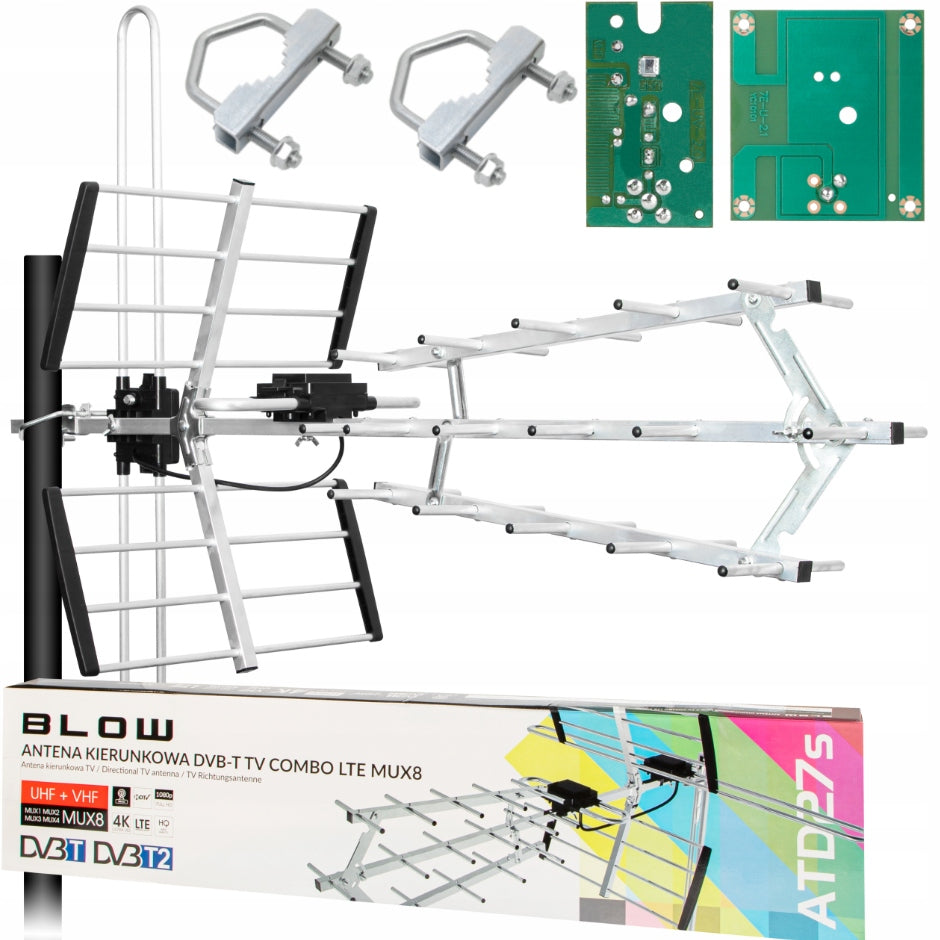 TV ANTENNA OUTDOOR DIRECTIONAL COMBO range 80km DVB-T2 FULL HD 4K POWERFUL
