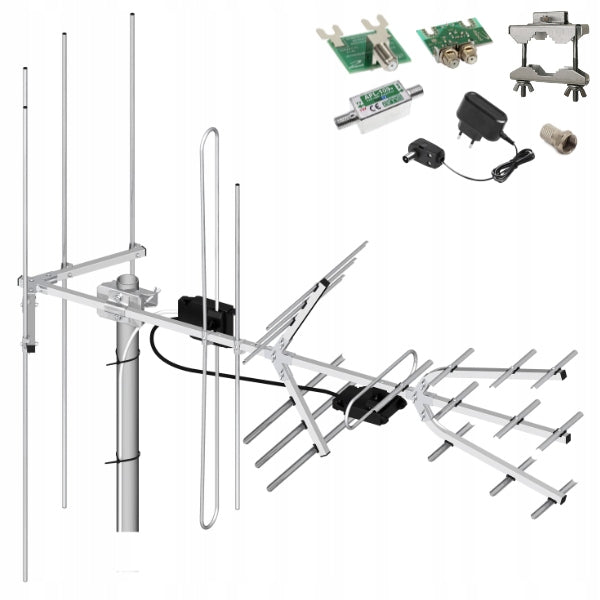 TV Antenna UHF VHF Tri Digit Combo H/V DVB-T2 APL-109 42dBi MUX-8 Dipol