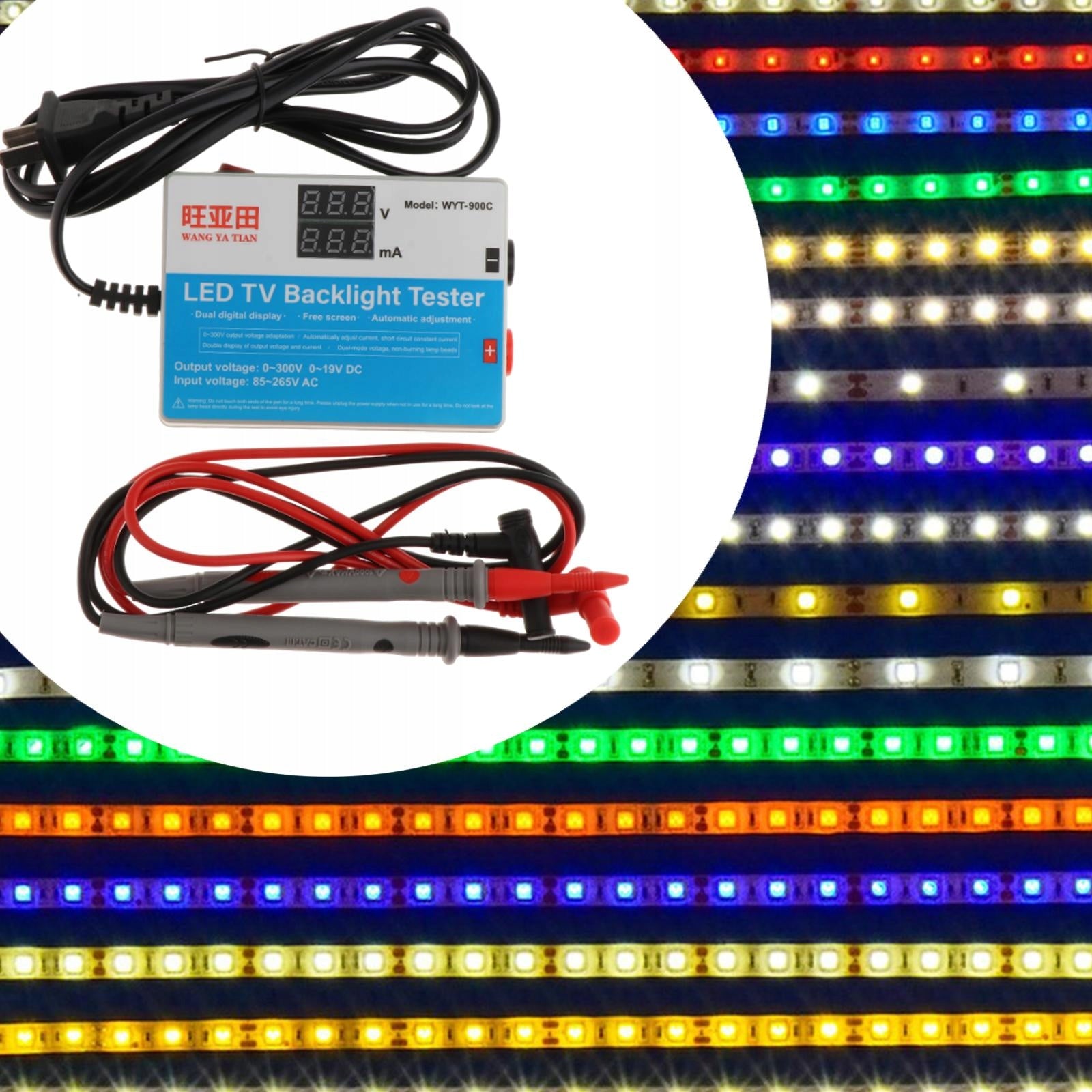 TV Backlight Tester Light Source Testing Tool Practical Safe Reliable Maximum depth of measurement for iron and steel 1 mm