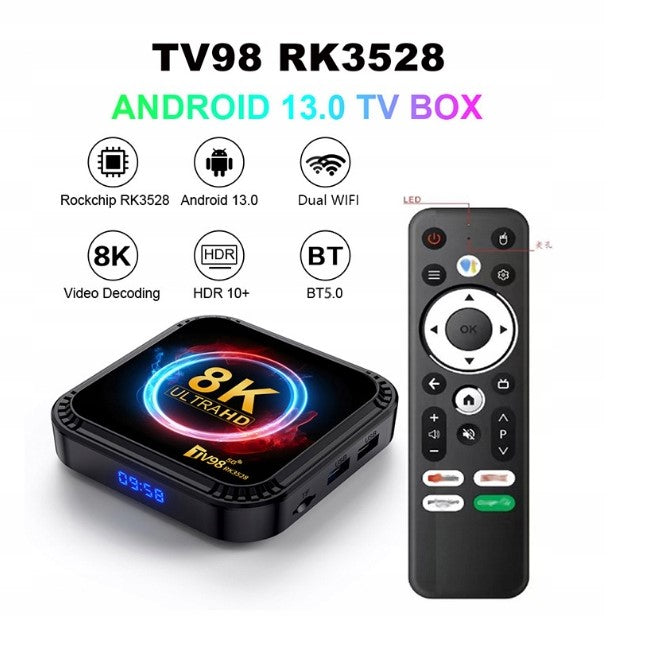 TV Box Android TV TV98 K WiFi 6 Bluetooth 2+16GB EU
