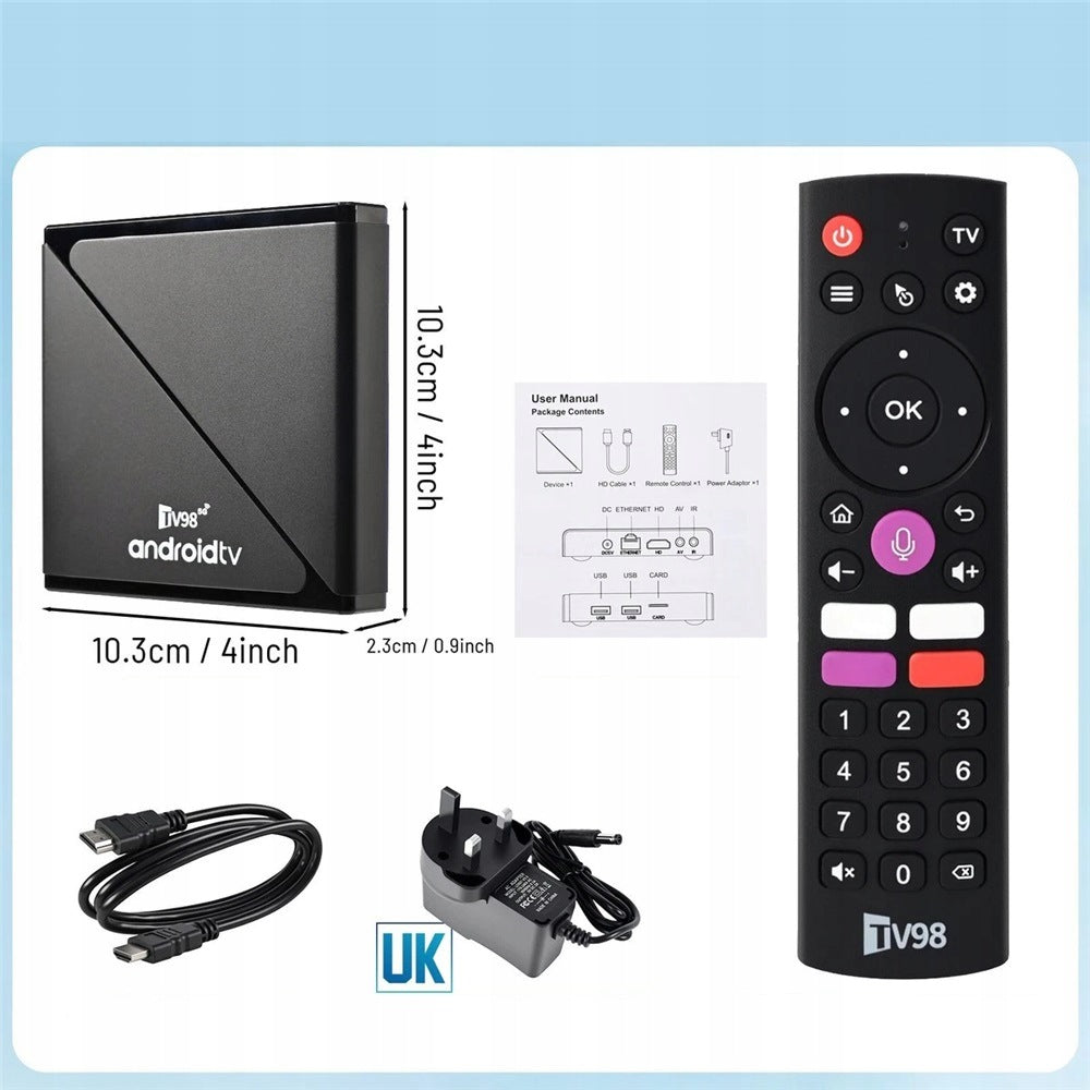 TV Box Device With Android 14 And Wi-Fi 5G Media Player Packaging status original