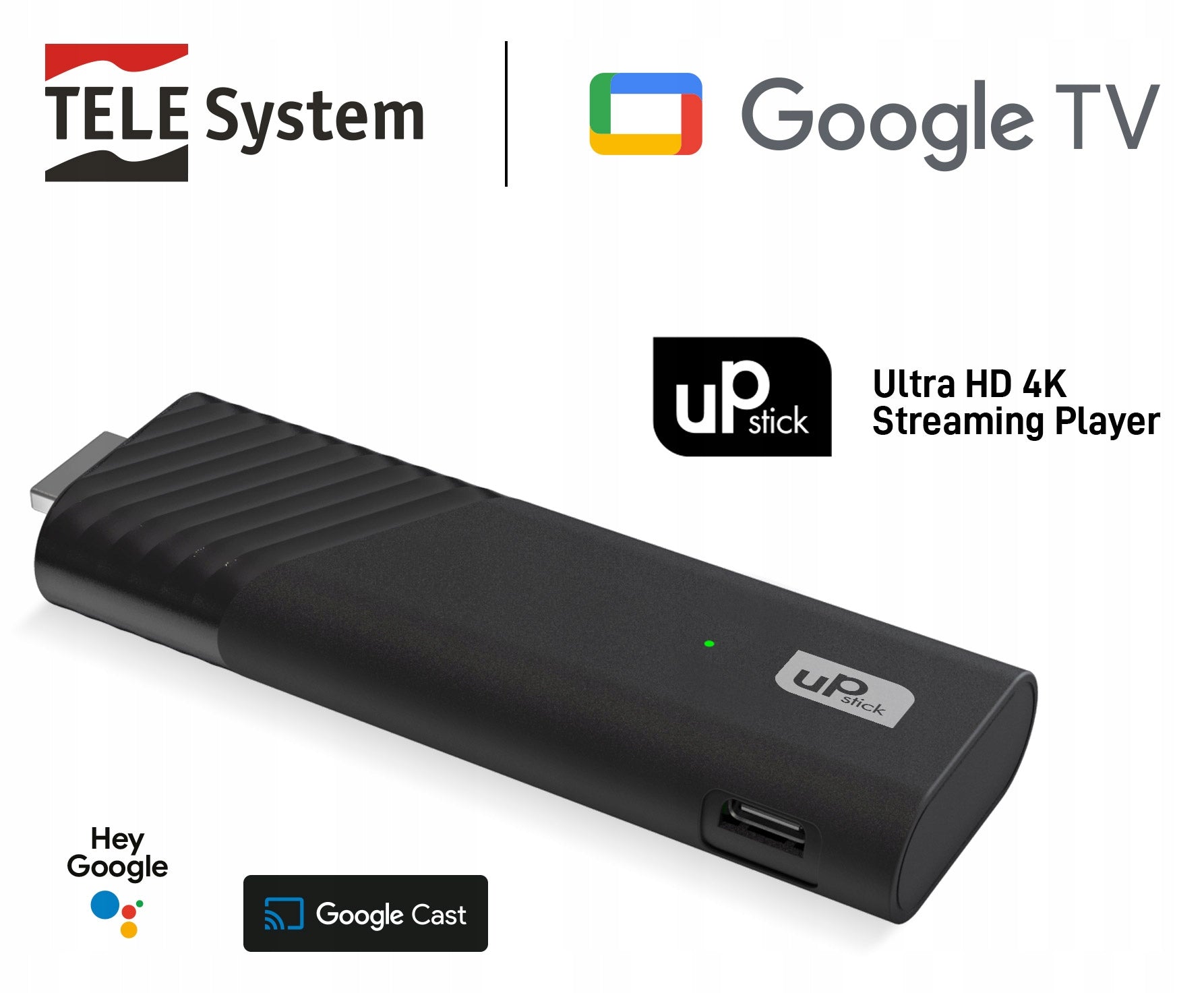TV Box TELE System UP Stick Google TV 4K Android TV 14 Google Assistant