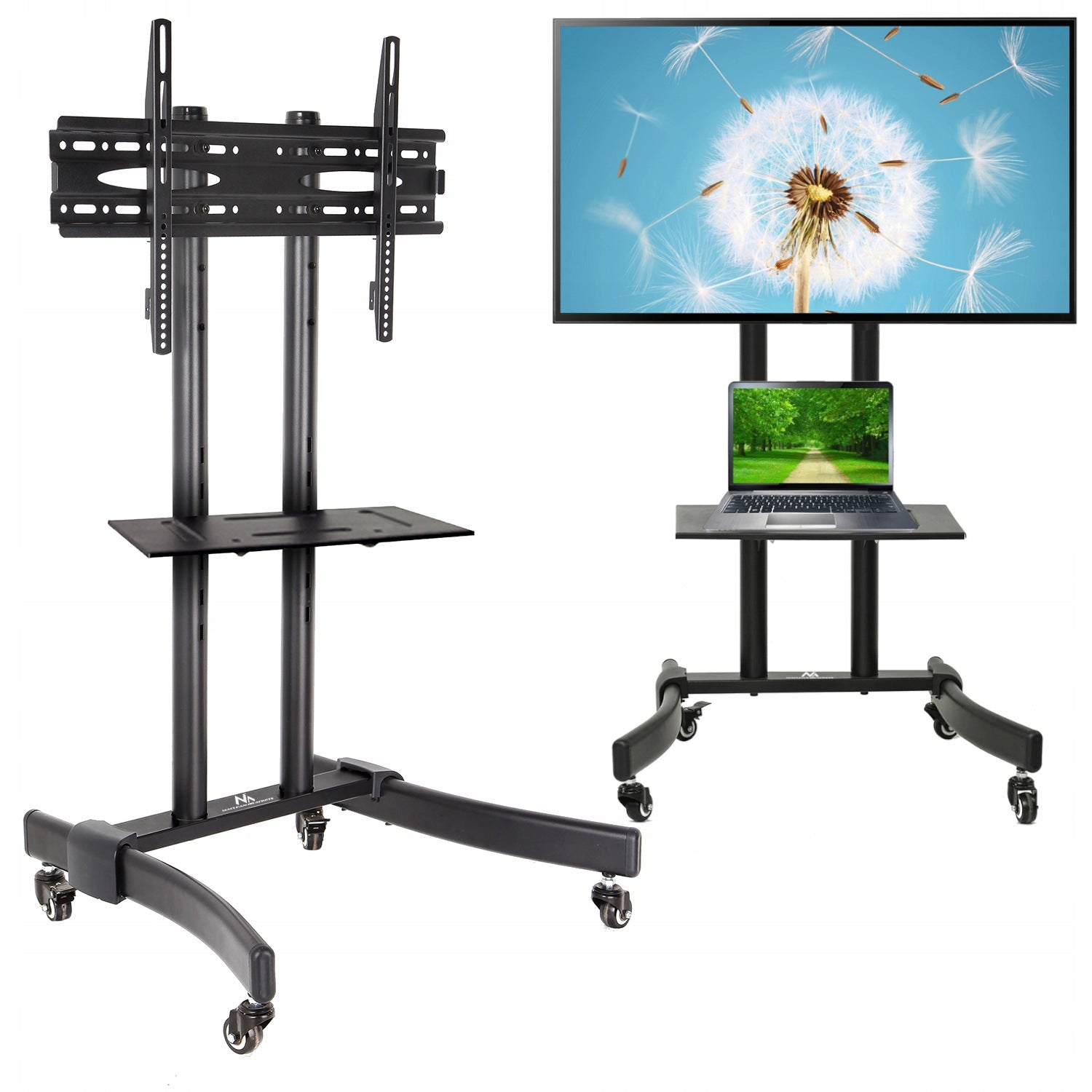 TV HOLDER 32"-65" FLOOR STAND FOR TV STROLLER WITH WHEELS MOBILE