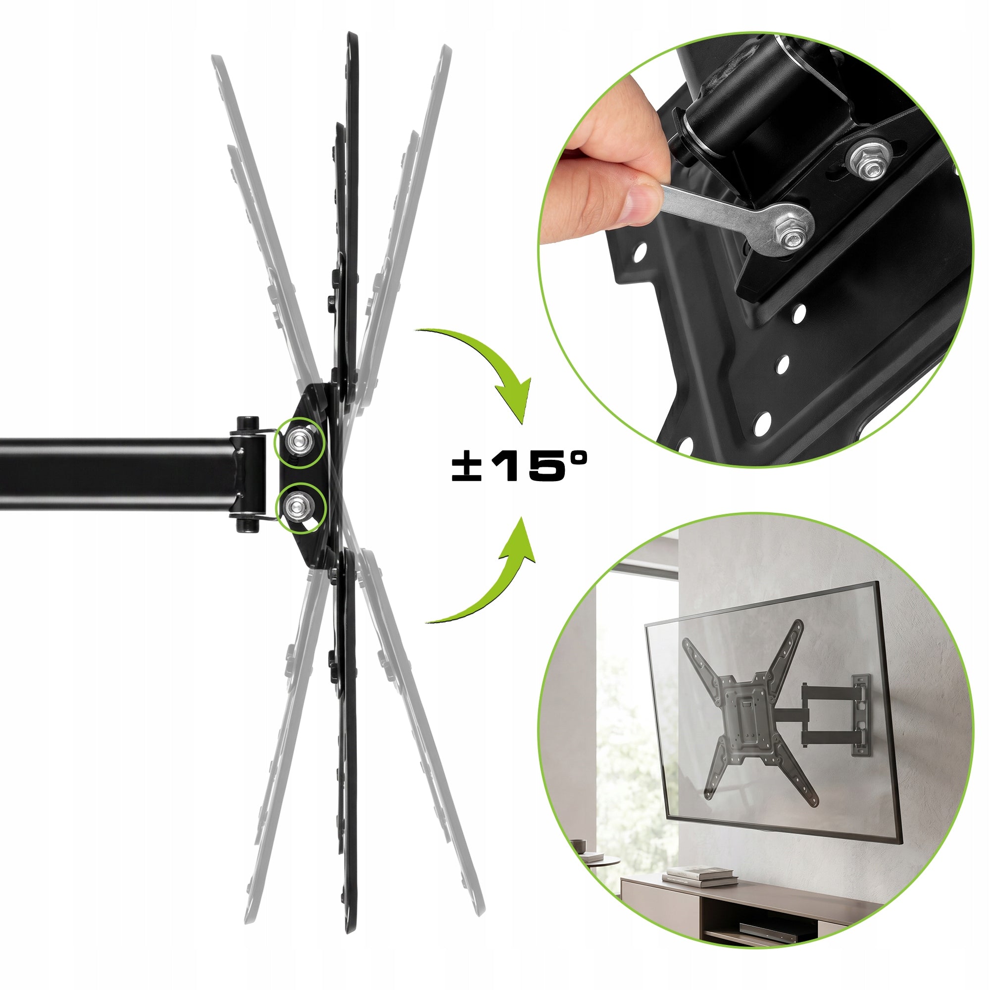 TV HOLDER ROTARY TV HANGER WALL MOUNTED STRONG LCD 22-60 INCH Model KG-1041