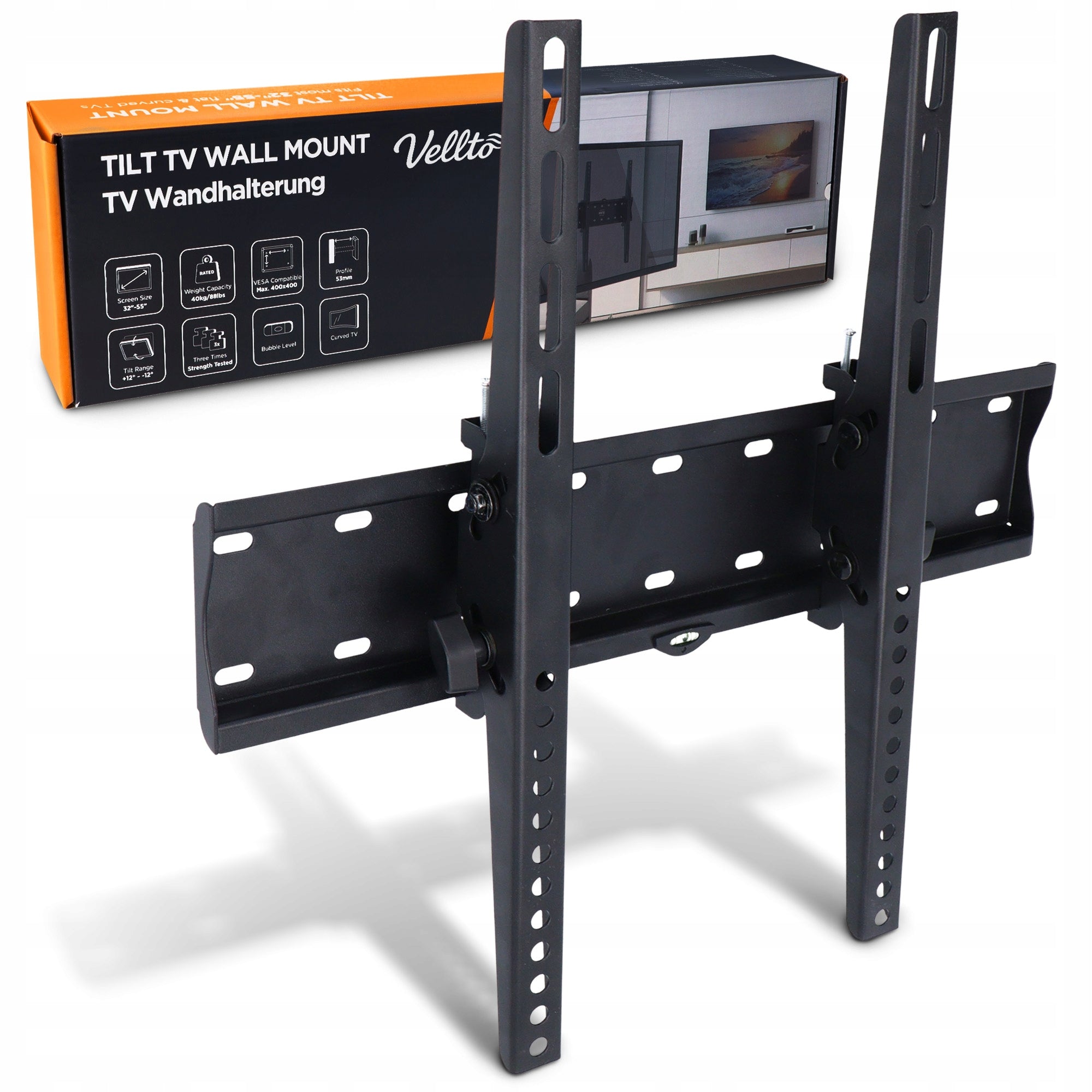 TV MOUNT TV HANGER 32-55'' Wall Mounted Tilting STRONG UNIVERSAL 0F-V