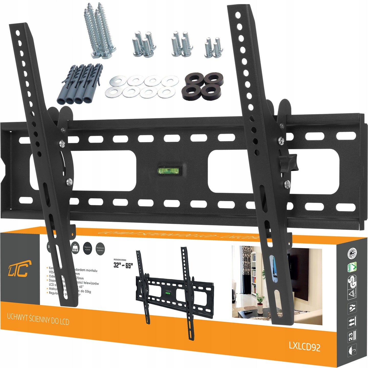 TV MOUNT TV HANGER STRONG ADJUSTABLE TILT 32 - 65 INCHES