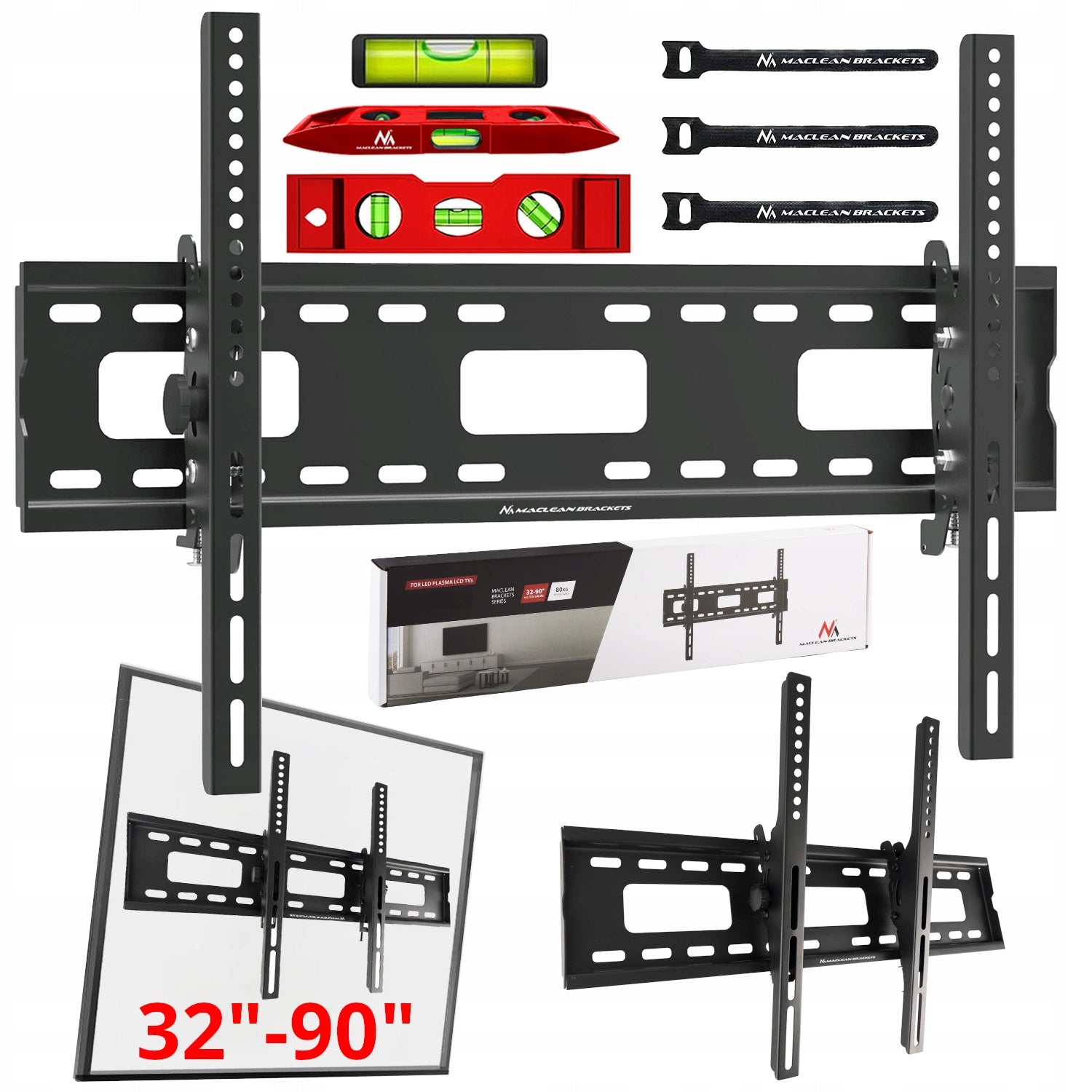 TV Mount 32"-90" INCH Wall Mount TV Hanger Strong at 80kg