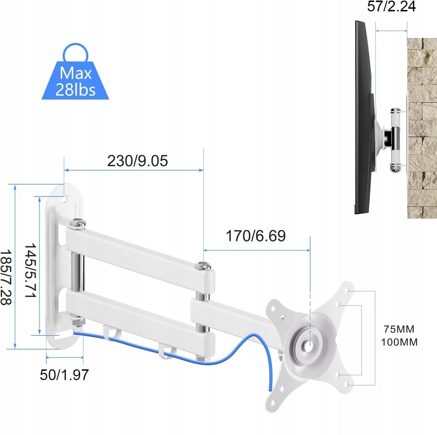 TV Mount Monitor Suptek 15-32" 13 kg White MA2720 Brand no brand