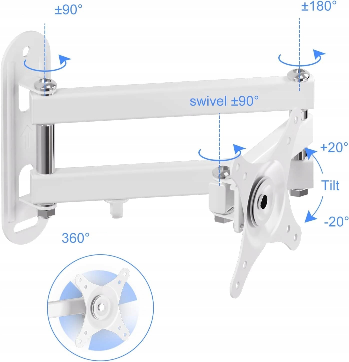 TV Mount Monitor Suptek 15-32" 13 kg White MA2720 Manufacturer code Uchwyt na Telewizor Monitor