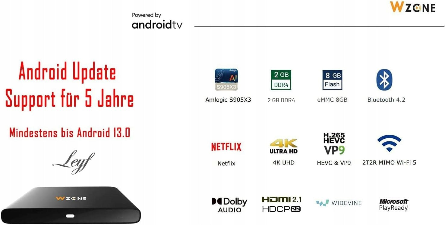 TV PLAYER BOX ANDROID 4K LICENSE NETFLIX CHROMECAST Manufacturer code 5906104767694