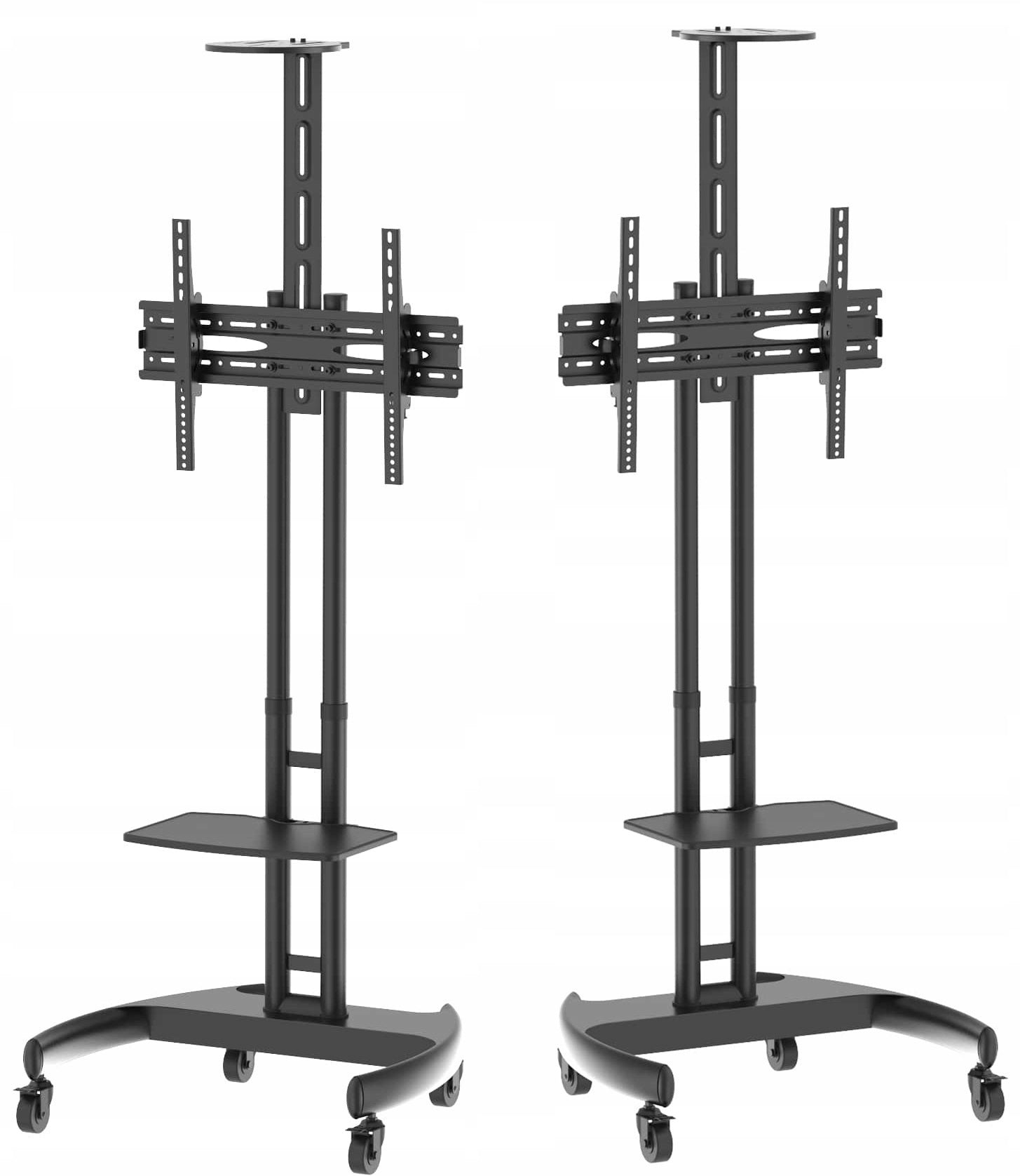 TV Stand 32-80 Inches on Wheels with Telescopic Shelves