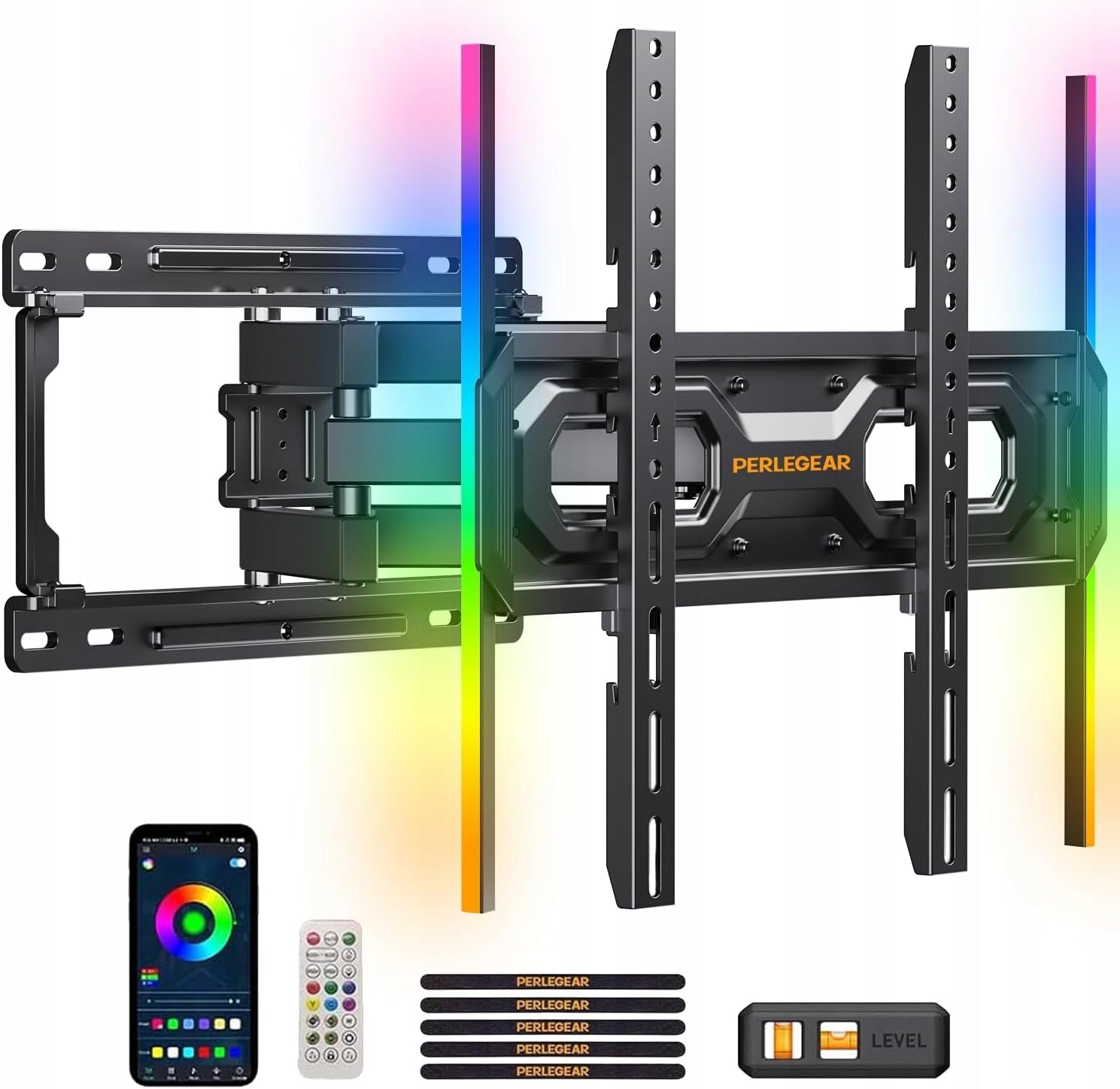 TV WALL HANGER HOLDER ADJUSTABLE BACKLIT 26 - 65" LED RGB
