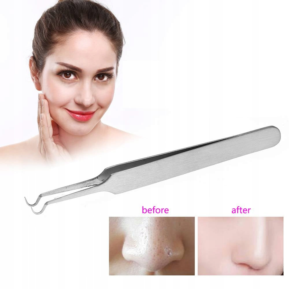 TWEEZERS FOR SQUEEZING BLACKHEADS PIMPLES MADE OF STEEL 8,7cm Batteries included no