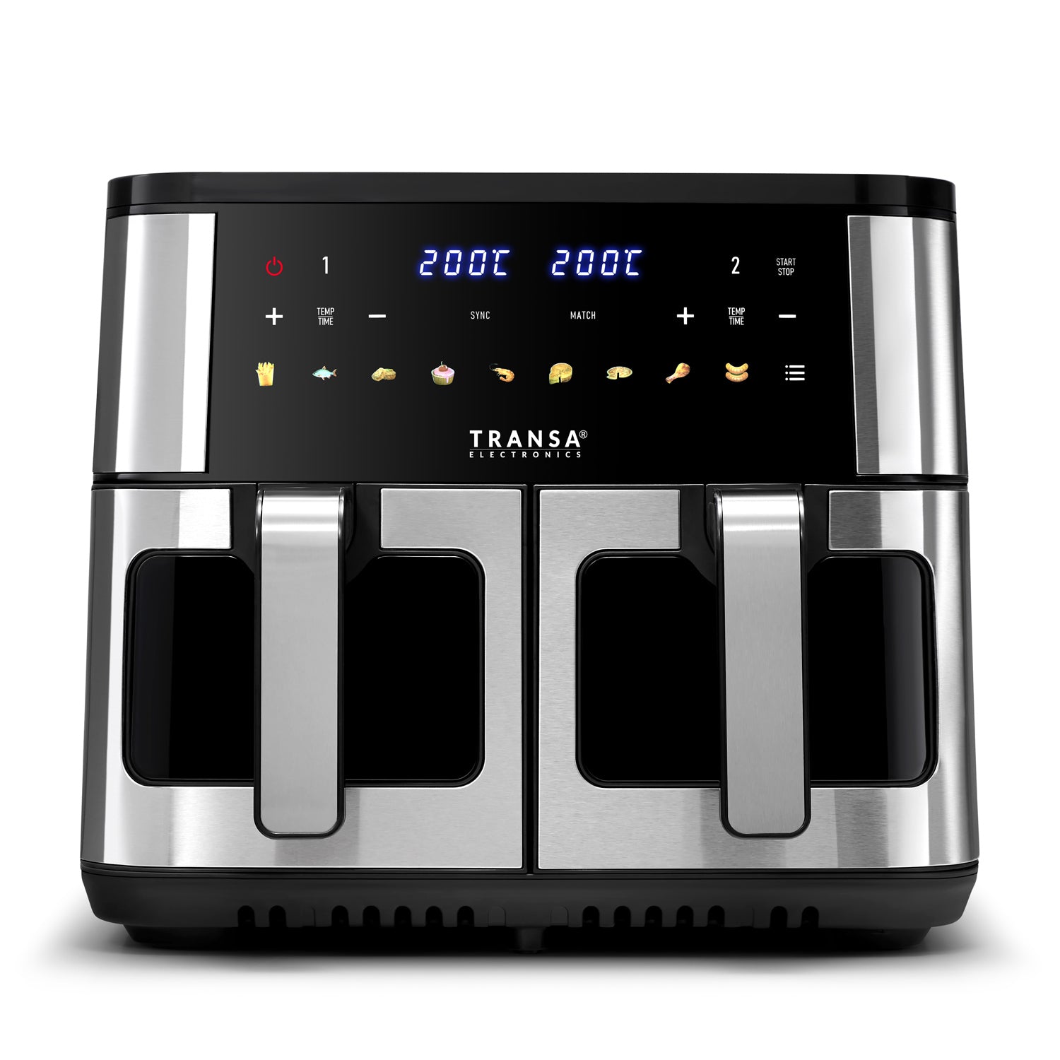 TWO CHAMBER FAT FREE AIR FRYER 9 PROGRAMS LED 9L 2800W Brand Transa Electronics