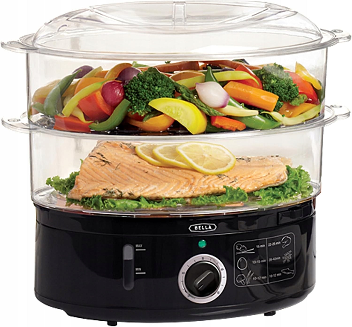 TWO-LEVEL ELECTRIC STEAMER 7L WITH AUTOMATIC SHUTDOWN