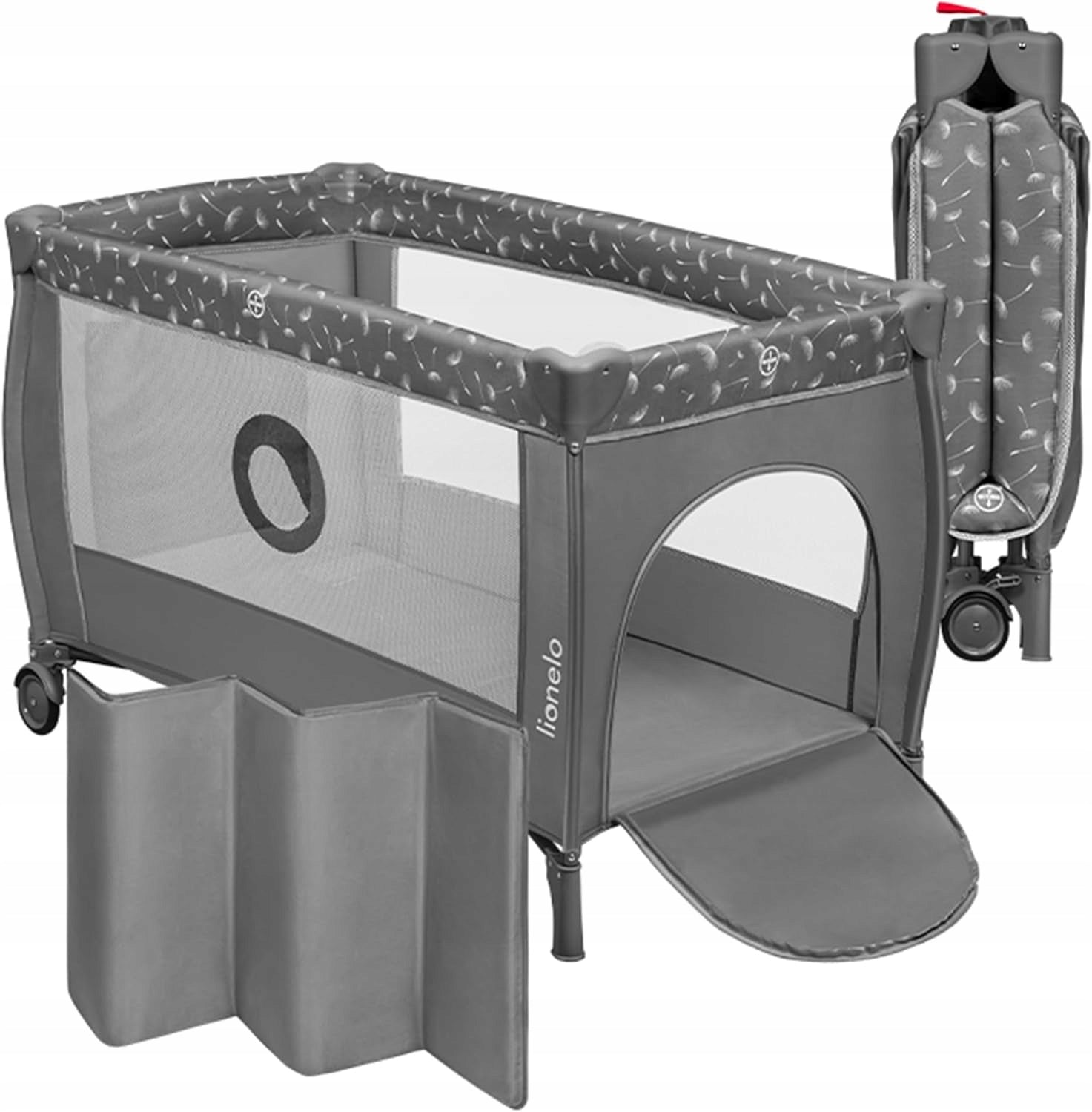 TWO-LEVEL TRAVEL COT 2IN1 FOLDING PLAYPEN LIONELO STEFI PLUS