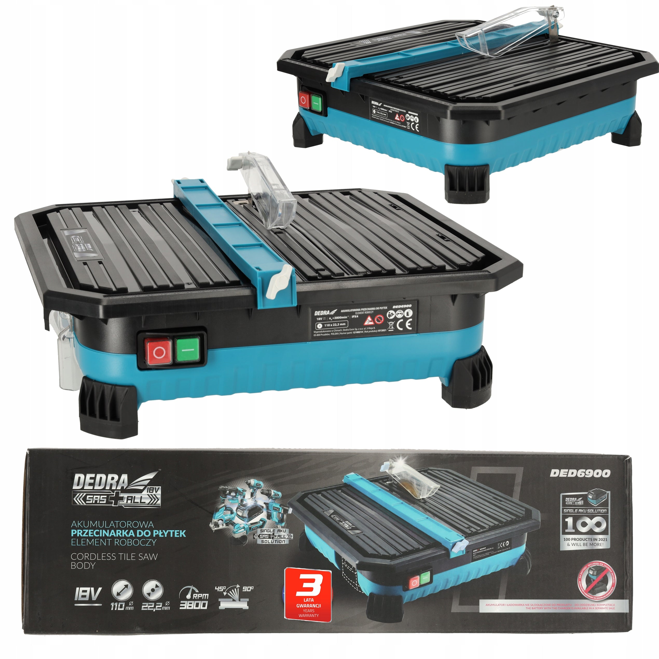 Table CUTTER SAW DEDRA for TILES GLAZE wet battery 110mm