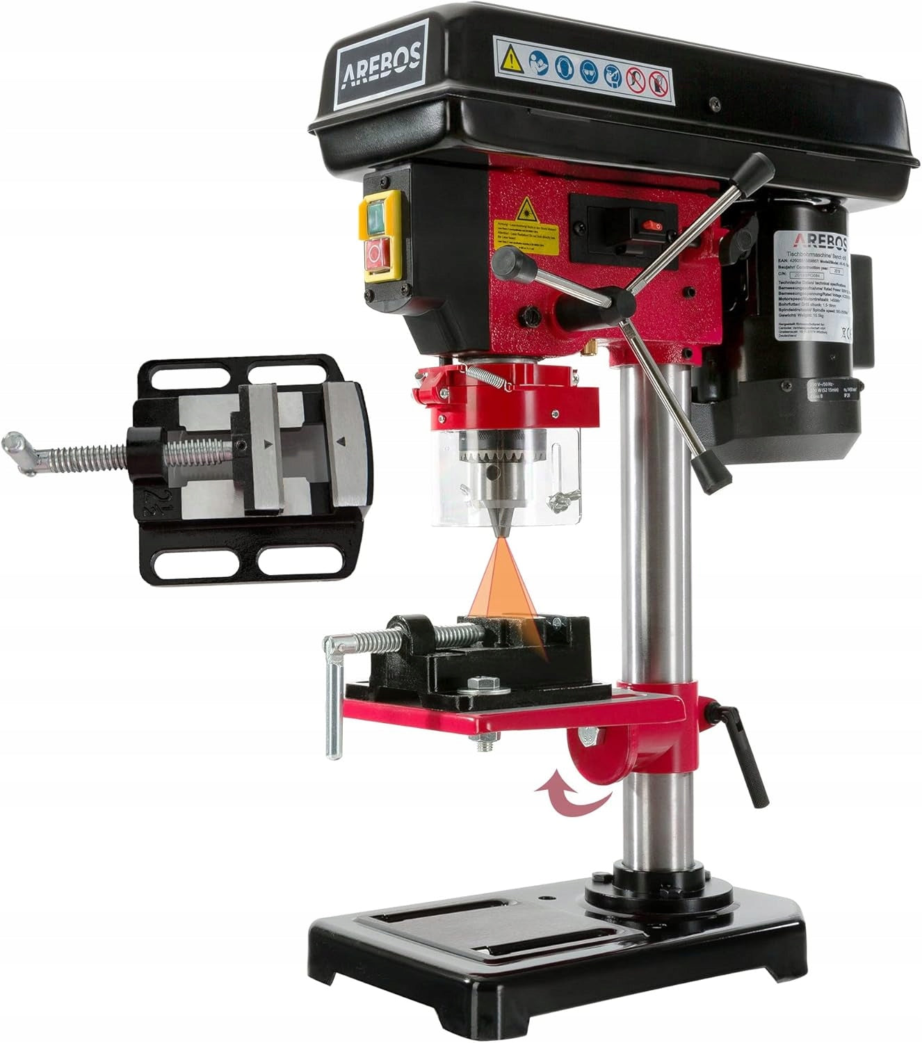 Table Drilling Machine 500 W | Column Drilling Machine with Laser and Vice (R19)
