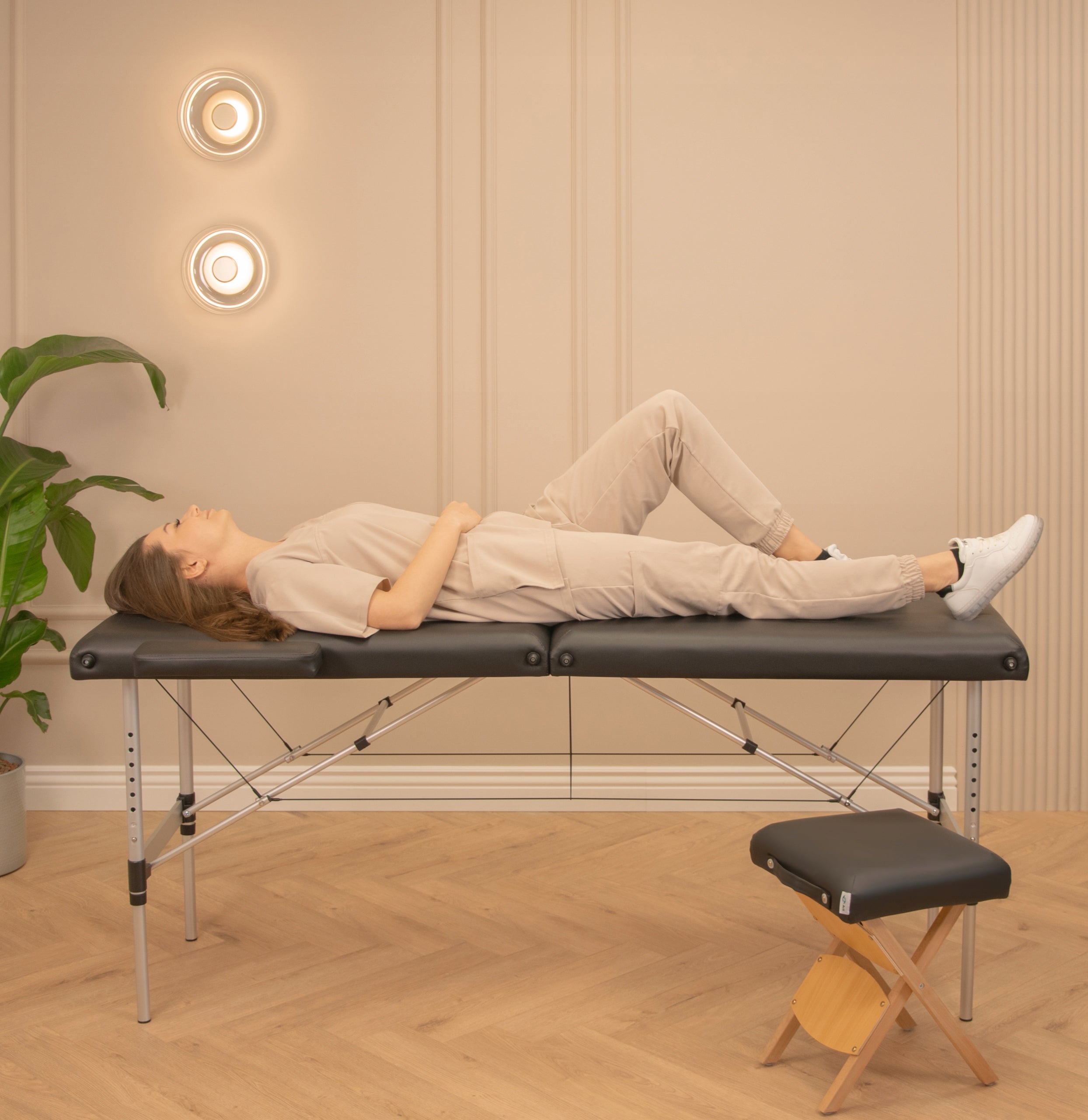 Masažinis stalas Fluxar MS-019, juoda, 2 segmentų