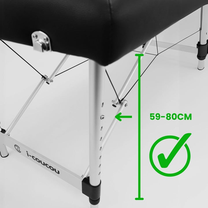 Masažinis stalas Fluxar MS-019, juoda, 2 segmentų