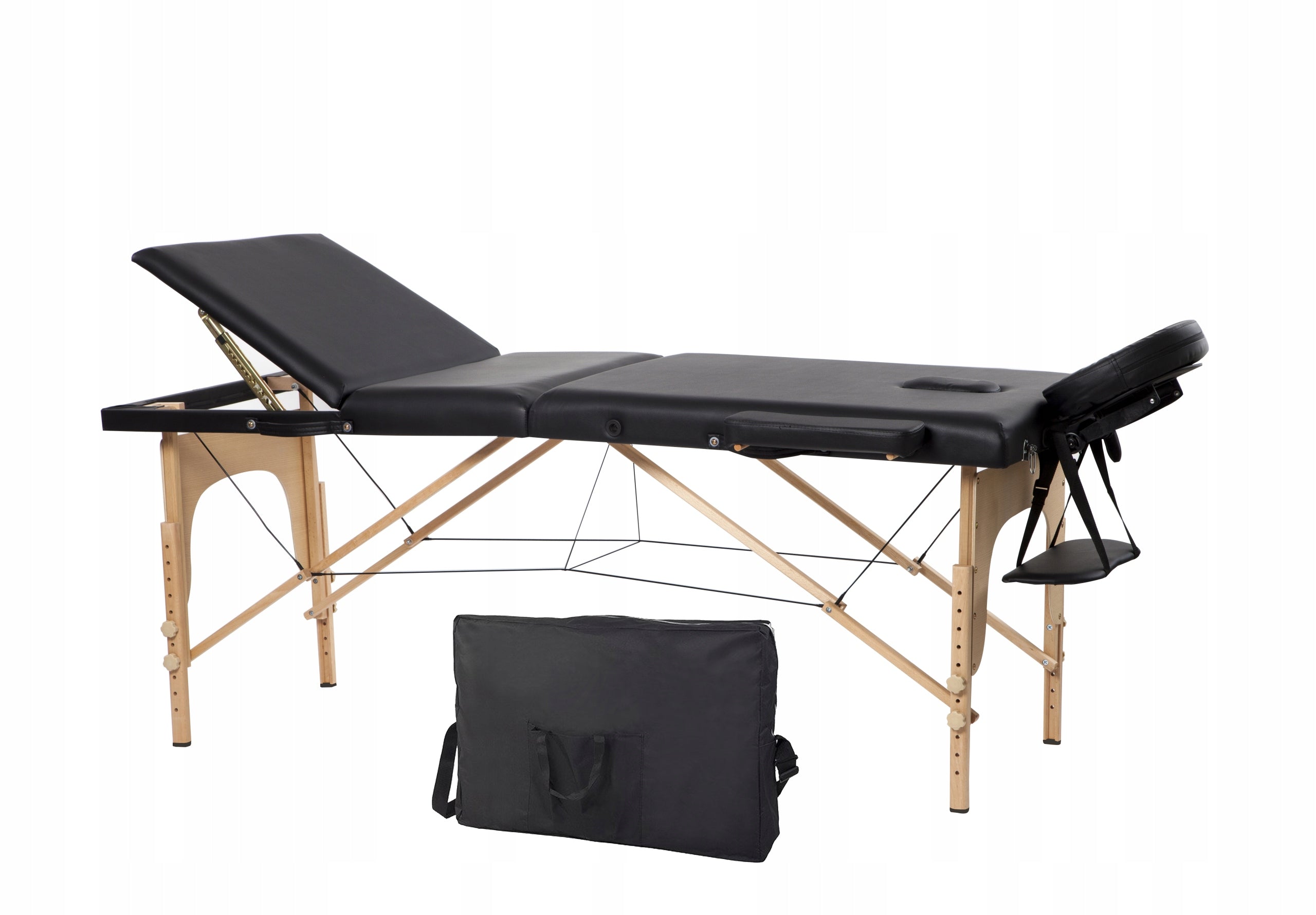 Table Massage Bed Folding Portable Wooden 3-Segment Couch Frame material wood