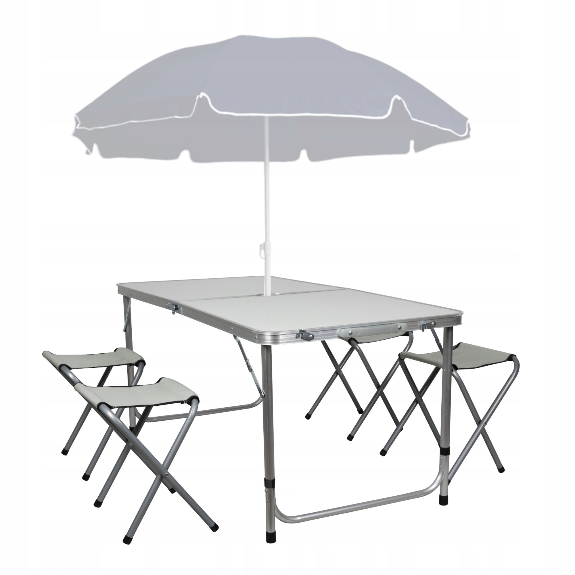 Table Tourist Table Folding Camping + 4 Folding Chairs 120x60cm
