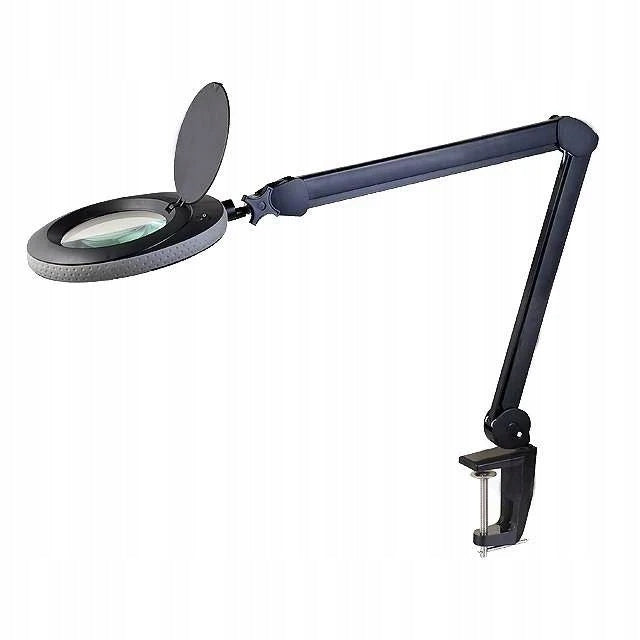 Table lamp 8W LED with magnifying glass x2.25 black, tabletop mount