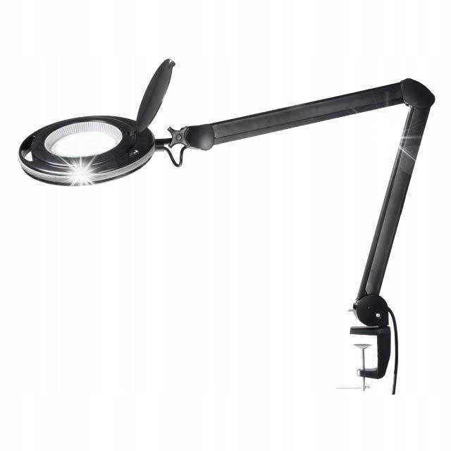 Table lamp 9W LED with magnifying glass x2.25 black, tabletop mount