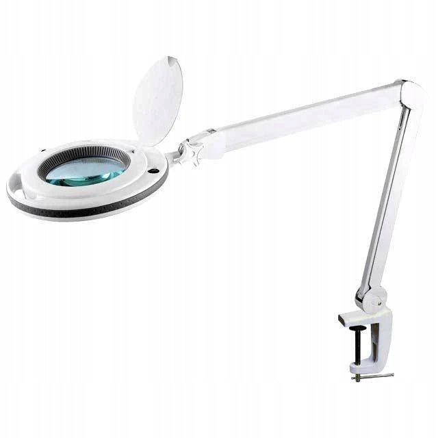 Table lamp 9W LED with magnifying glass x2.25 white tabletop mount, VTLAMP-5D-LEDN2