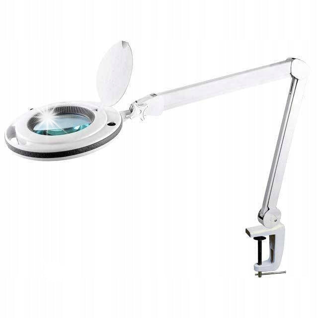 Table lamp 9W LED with magnifying glass x2.25 white tabletop mount, VTLAMP-5D-LEDN2