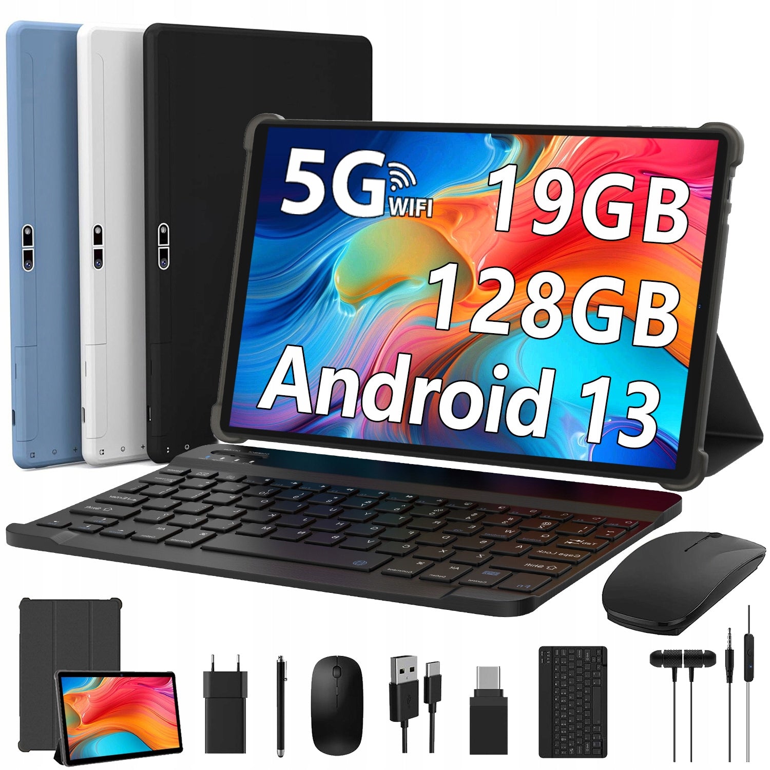 Tablet 10.1" Octa-Core 19GB+128GB Android 13.0 5G Wifi 8000mAh 1280*800