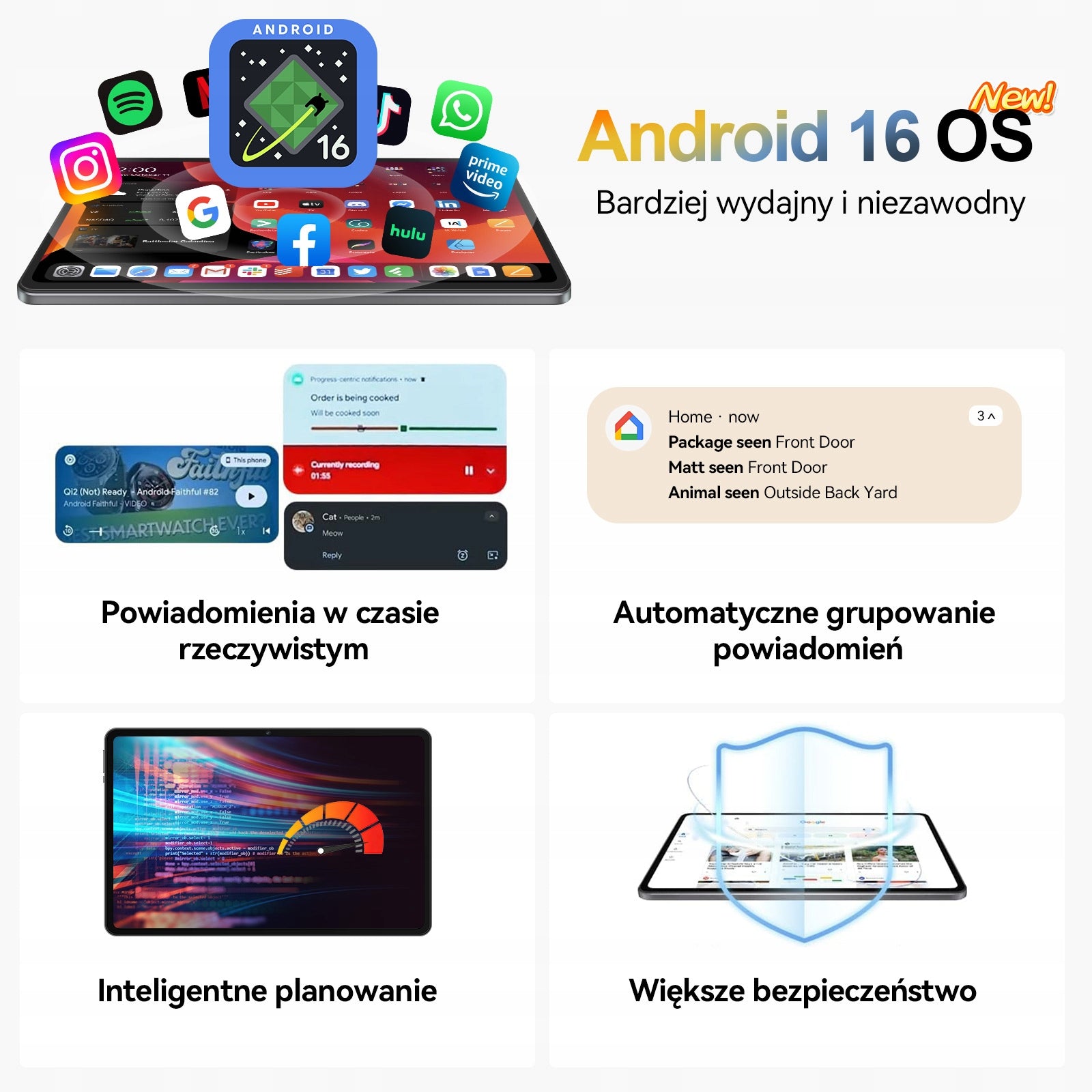 Tablet 11" Unisoc Android 16 IPS 18(6+12GB)/256GB +klawiatura etui Packaging status original