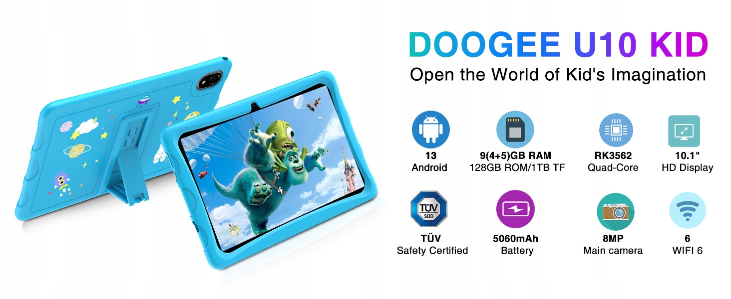 Tablet DLA DZIECI 10,1" DOOGEE U10KID 9/128GB ZESTAW EDUKACYJNY PREZENT Packaging status original