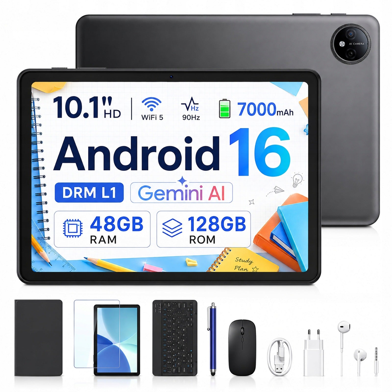Tablet Pockam P10 10 inches Android16 8/128GB 7000mAh 90Hz WiFi WITH KEYBOARD