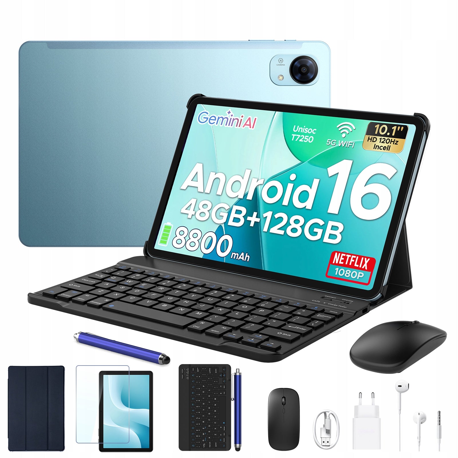 Tablet Pockam P10PRO 10.1 inches Android16 8/128GB 8800mAh 120Hz WiFi SET