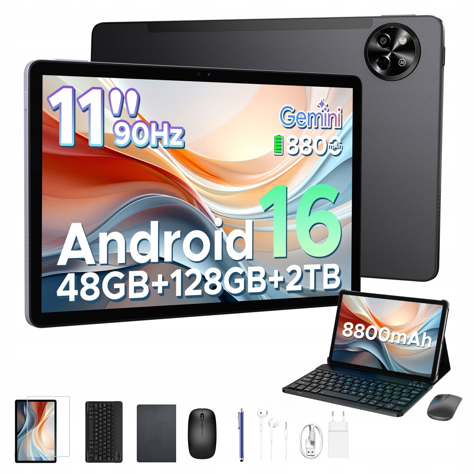 Tablet Pockam P11 11'' Android16 8/128GB 8800mAh 90Hz WiFi GPS SET