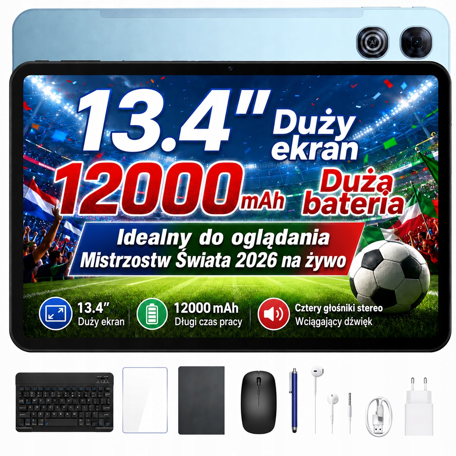 Tablet Pockam P13 13,4" Android16 12/128GB 12000mAh 120Hz WiFi GPS SET