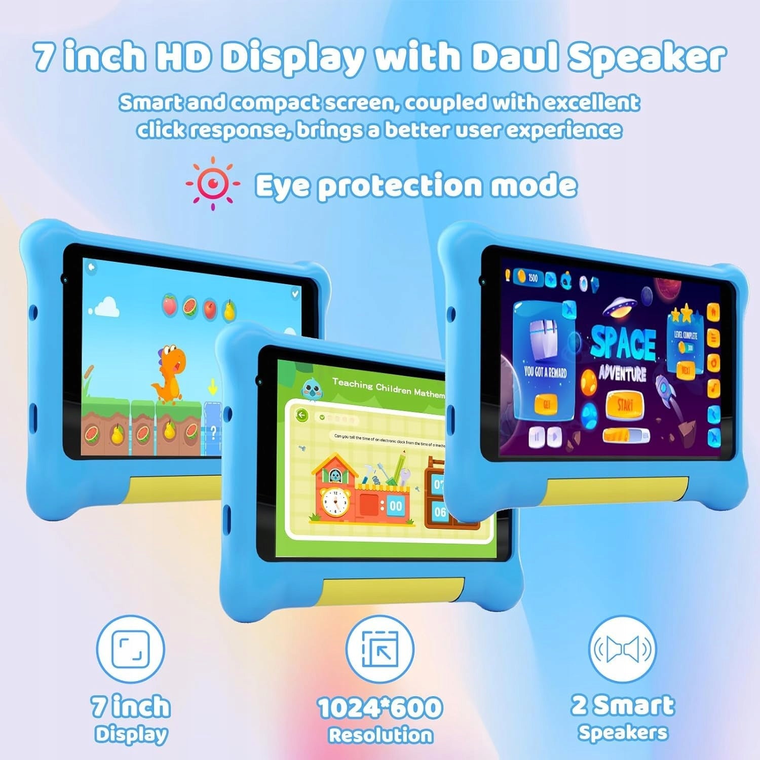 Tablet dla dzieci 7" Android 5GB+32GB WiFi Etui Niebieski Packaging status original