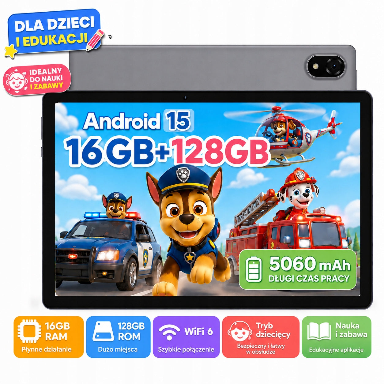 Tablet dla dziecka DOOGEE U10 16/128GB 10.1"5060mAh FHD/WiFi/8+5MP/Android