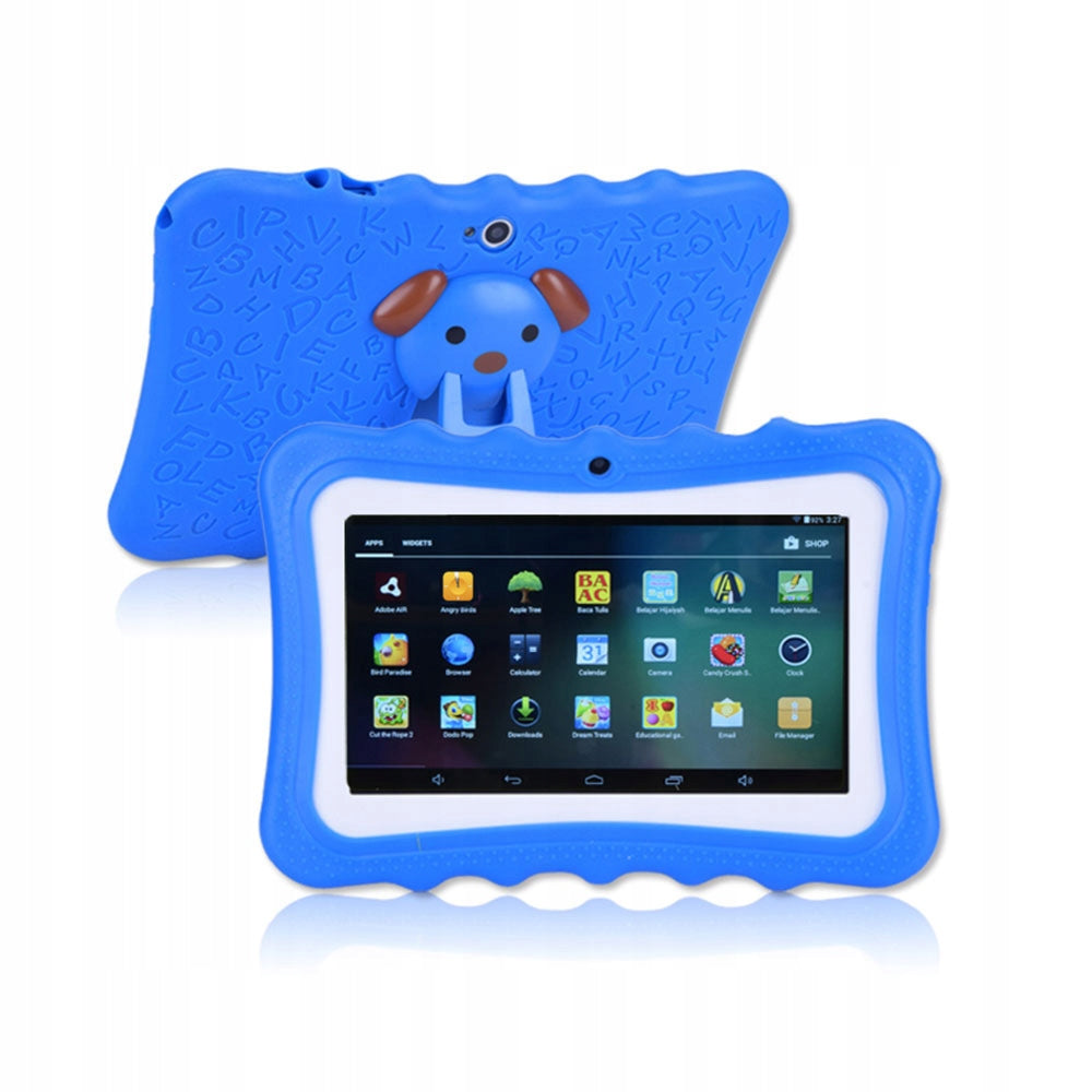 Tablet for children 7' educational games toys set blue