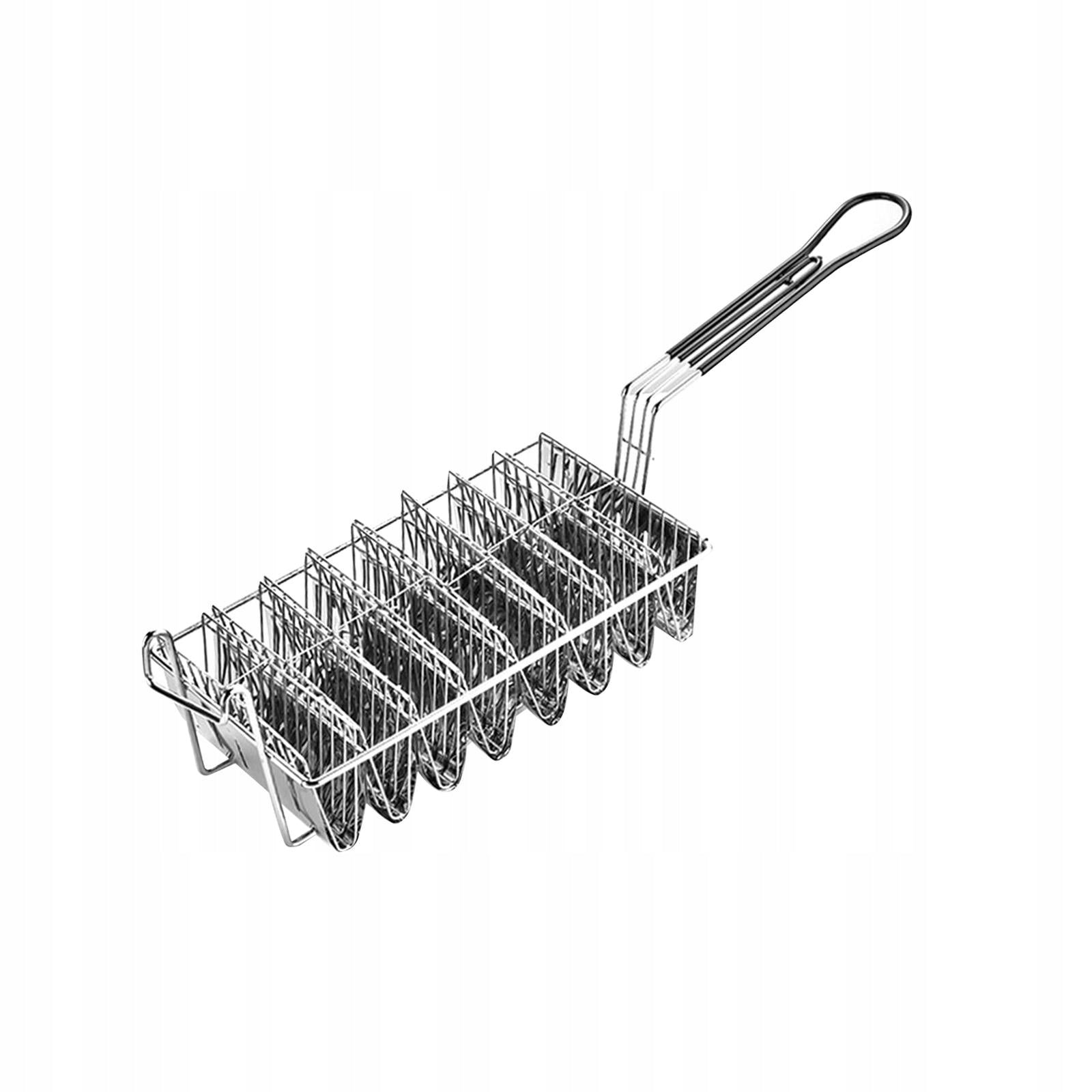 Taco Basket Fry Basket French Fries Stainless Steel Taco Rack 8 compartment Model Frytkownica Uchwyt na taco Koszyk Taco Frytkownica