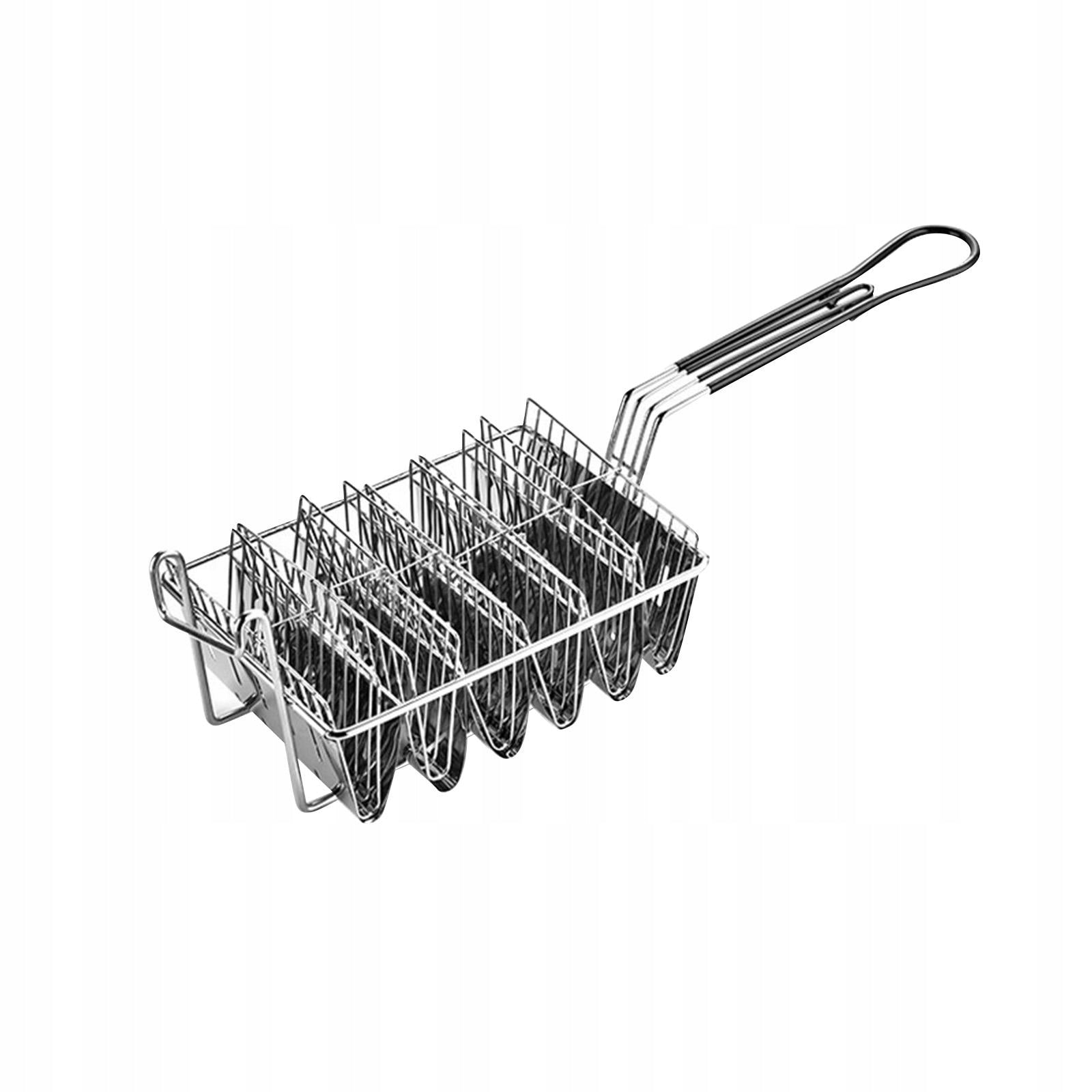 Taco Shell Deep Fryer Basket with Grip 6 Grid