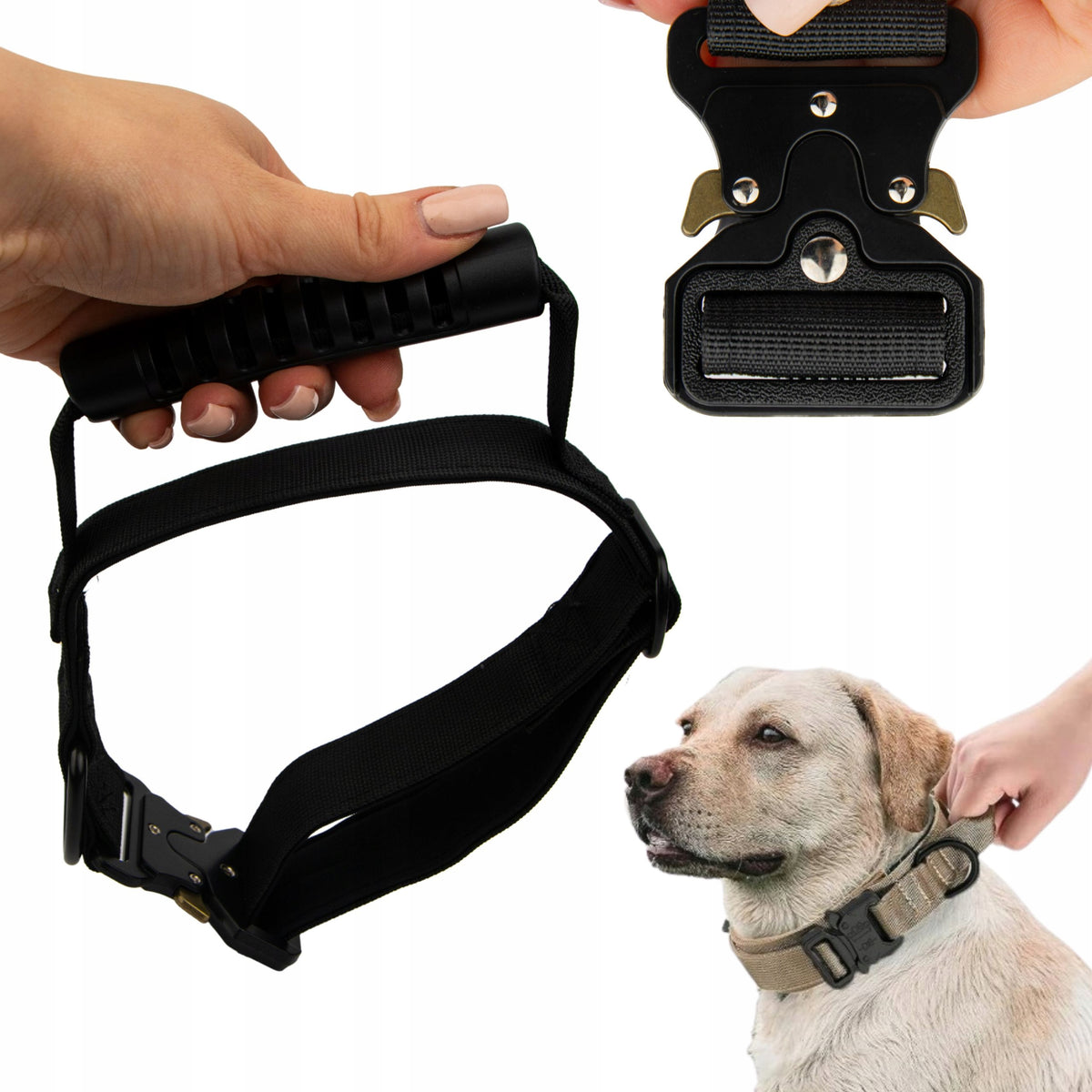 Tactical collar for big dog with HANDLE 3,8 cm 36-44cm M Manufacturer code 002195