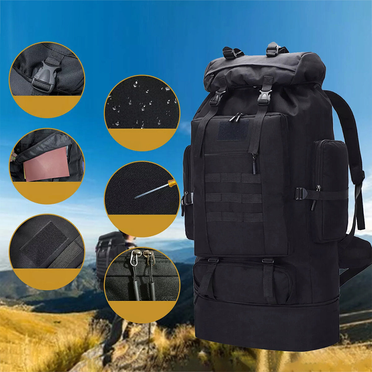 Tactical sports hiking backpack 100L | large, roomy, expeditions Manufacturer code 4048508480241