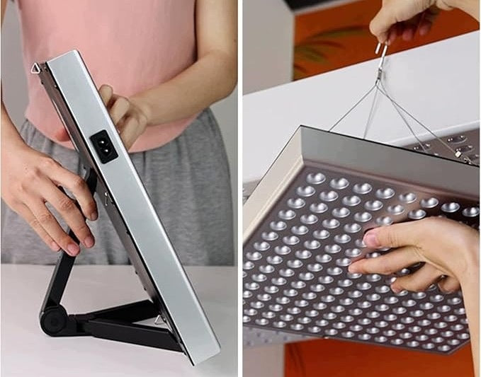 Tanning lamp portable solarium 225 LED adjustable stand 31x31x3,5 cm Packaging status original